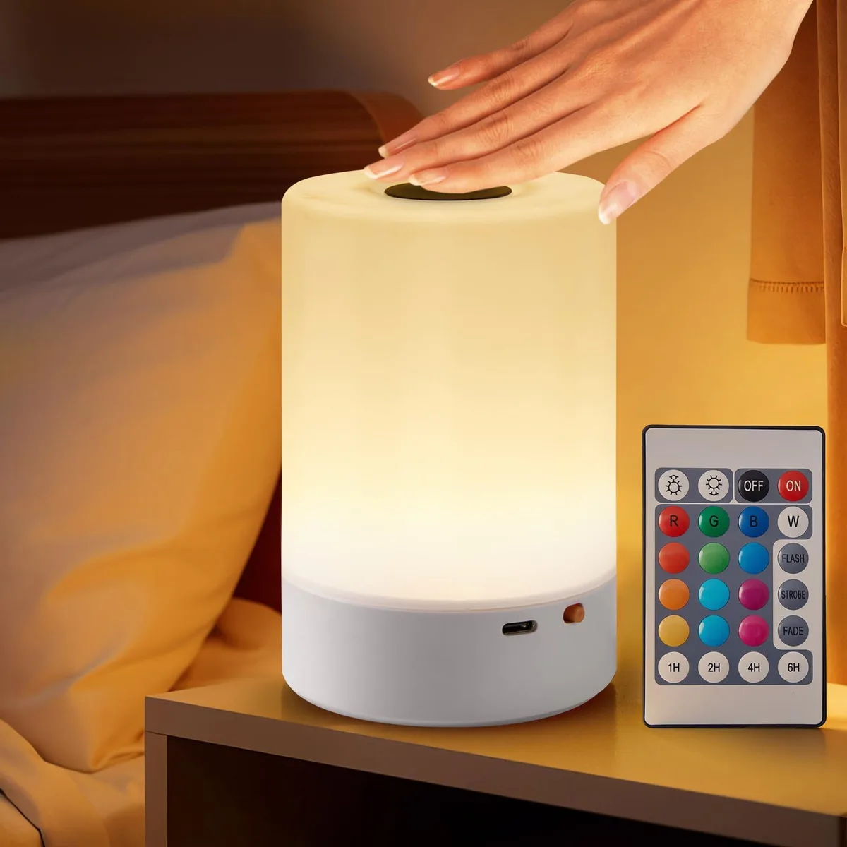  Klzdejc Night Light02 Rechargeable Touch Table Lamp RGB 13 Colors 1200mAh 12-15h — product photo