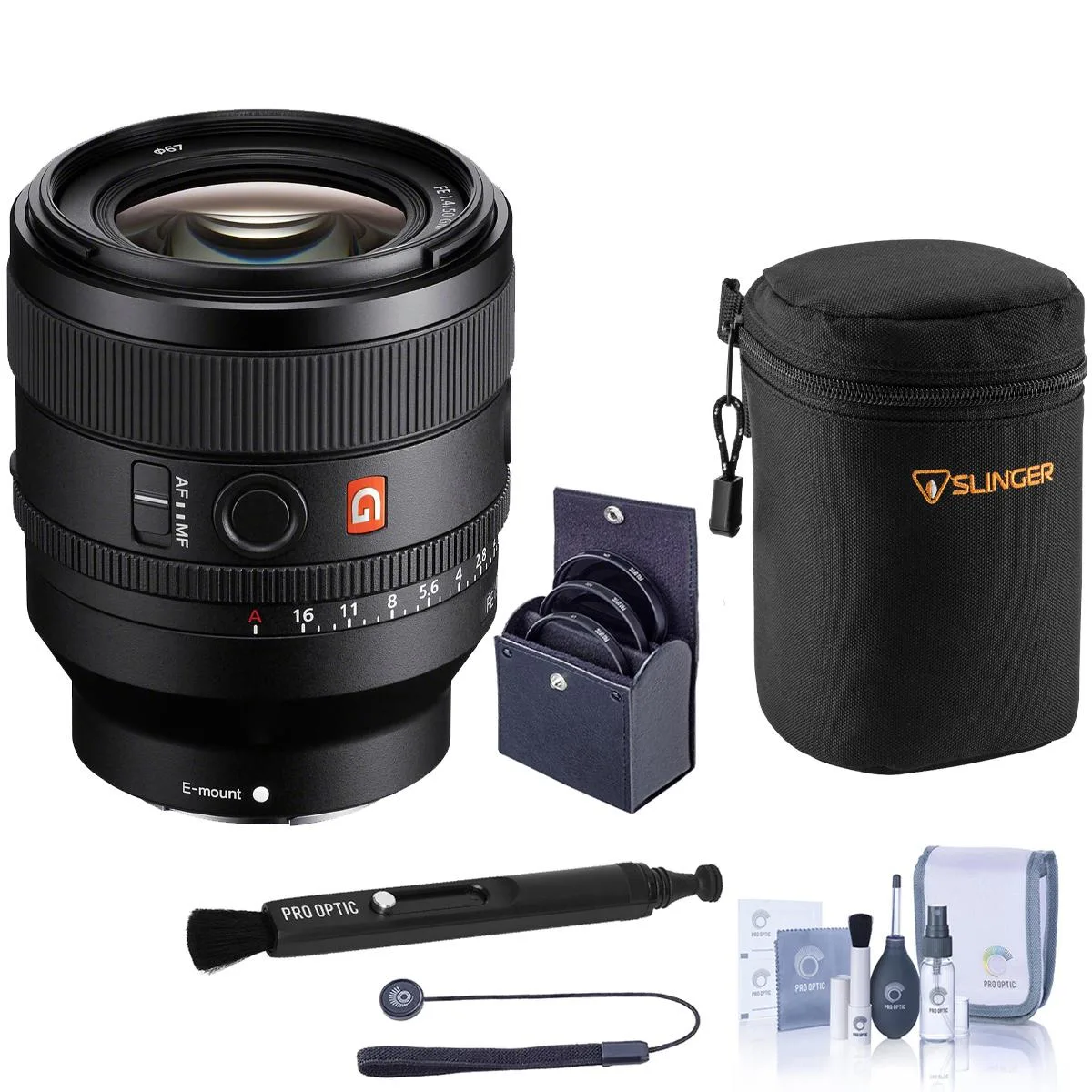 Sony Sony FE 50mm f/1.4 GM Lens with 67mm Filter Kit, Case and Cleaning Kit — product photo