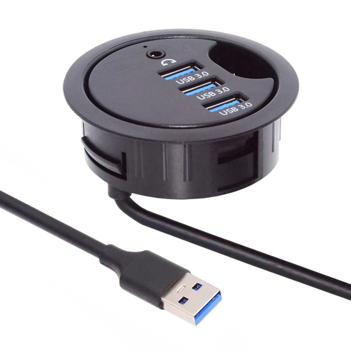 Fervit Fervit 3 Port USB 3.0 Hub 60mm Desk Grommet Dock Station — product photo