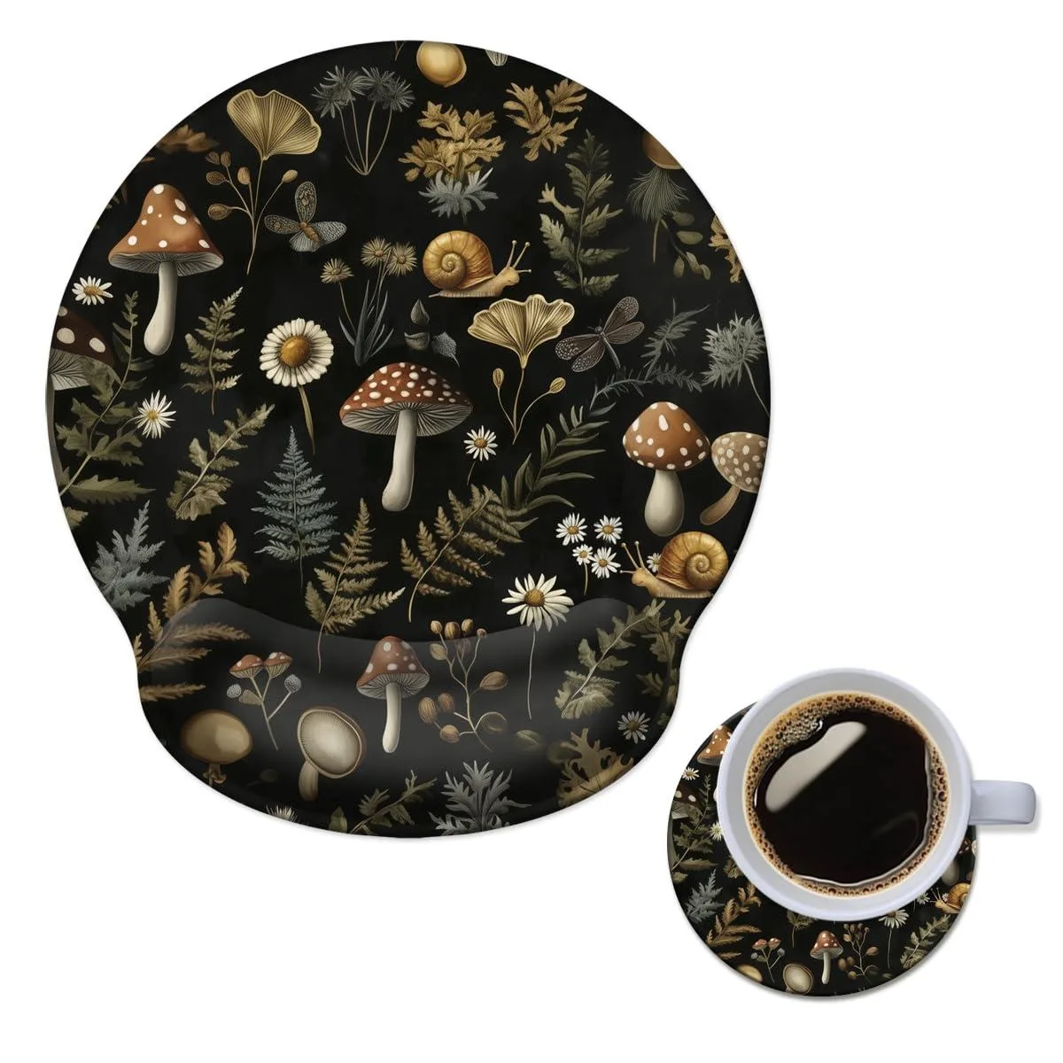  AFUZLE Ergonomic Mouse Pad Mushroom 9.8x9.1 in 0.9 in Wrist Rest — product photo