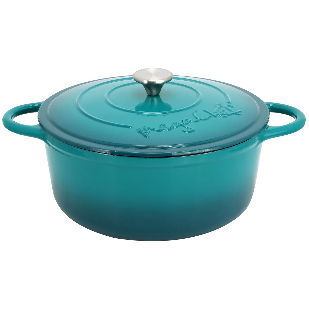 MegaChef MegaChef 510122263M 6.35 Quart Cast Iron Dutch Oven Teal — product photo