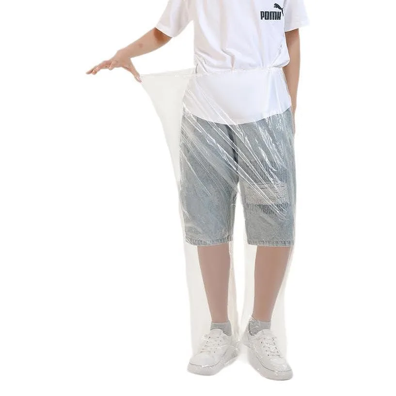  Adult Disposable Rain Pants White 10PC — product photo
