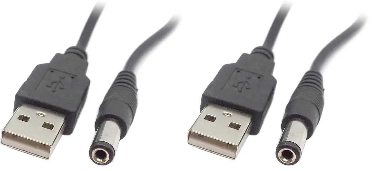 LORDWORLD LORDWORLD USB 2.0 to 5.5×2.5mm DC 5V Cable 100cm Pack of 2 — product photo