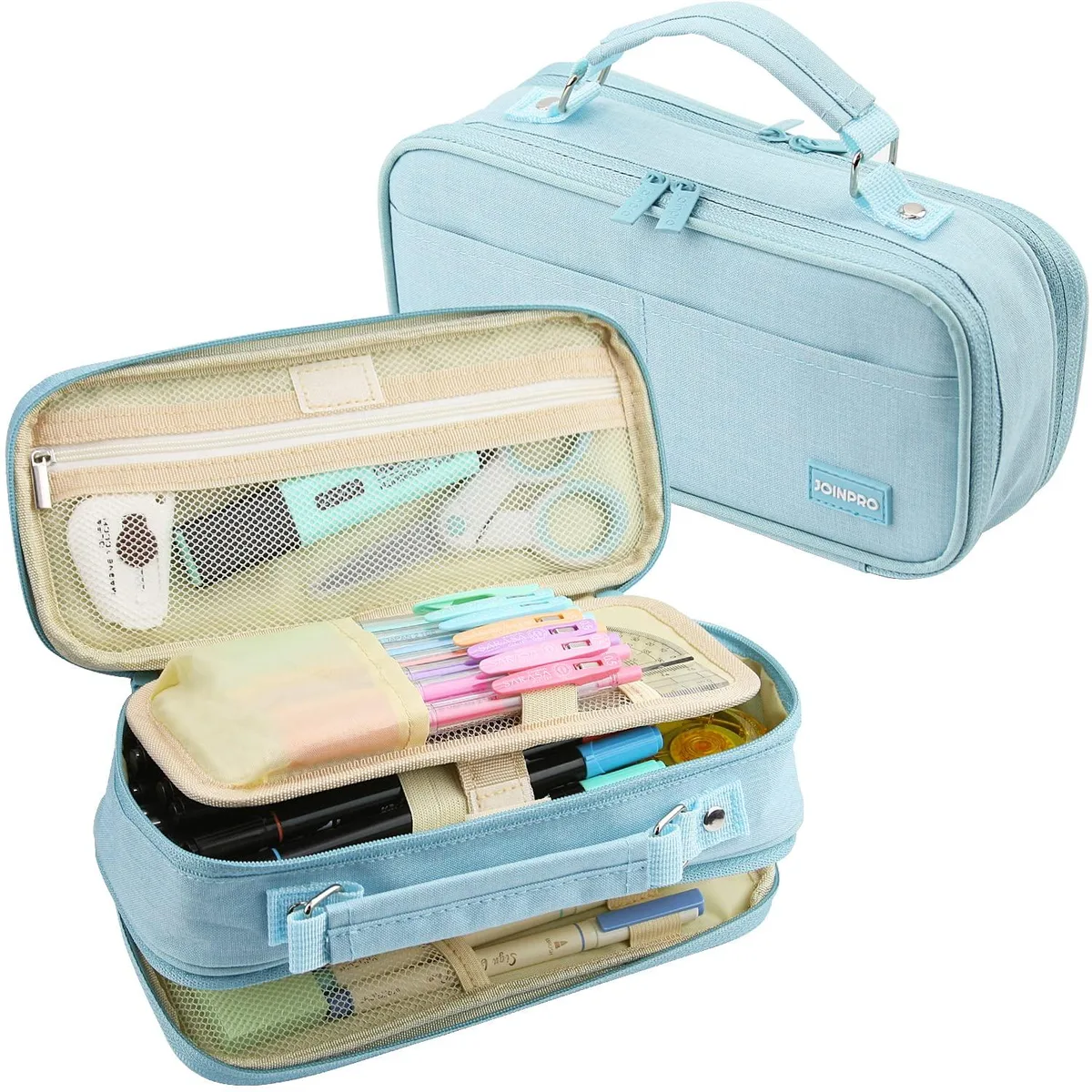 Silver rectangular tool storage box, 9.5 by 4.5 by 2 inches