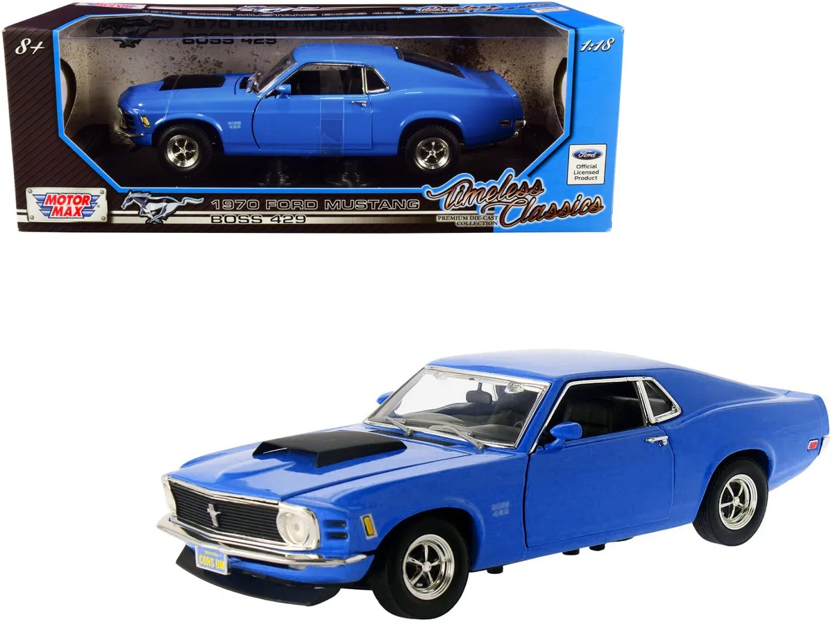 MOTORMAX MOTORMAX 1970 Ford Mustang Boss 429 Dark Blue Timeless Classics 1/18 Diecast — product photo