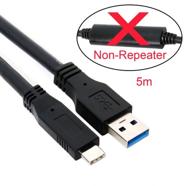 SHENZHEN JIMIER ELECTRONICS CO,. LTD. SHENZHEN JIMIER USB-C to USB 3.0 Type A Cable 10m 8m 5m GL3523 Repeater Black — product photo