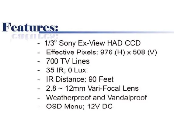 Bluecctv Bluecctv BL-HD-VPD8835VF-IR28 700 TVL 35IR 2.8-12mm vari-focal analog camera — product photo