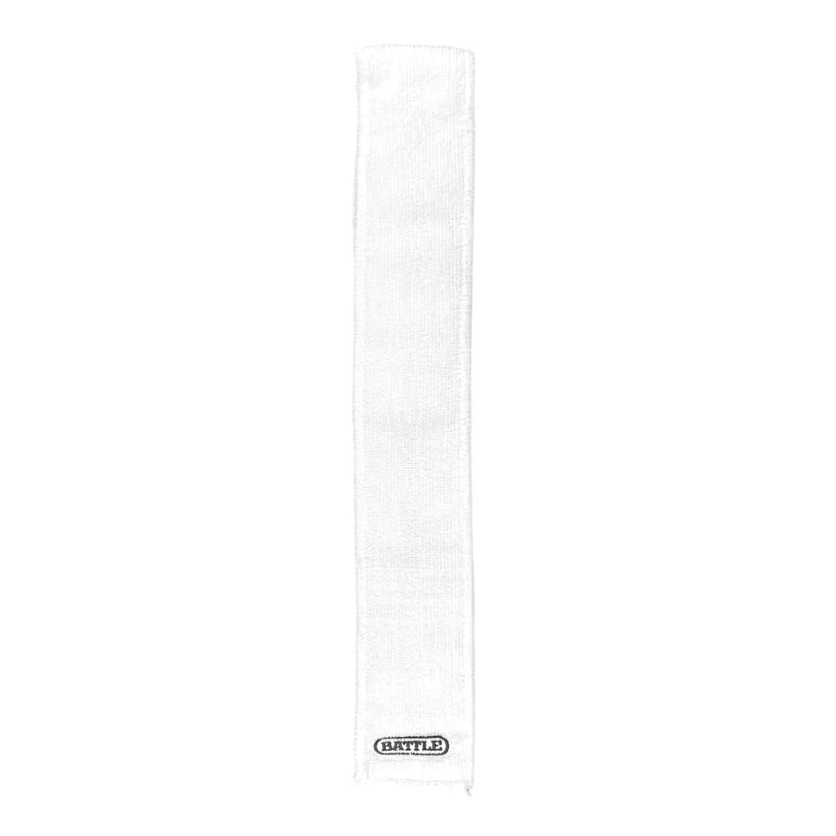 White microfiber streamer towel, 14 by 2.5 inches, hook-and-loop belt attachment
