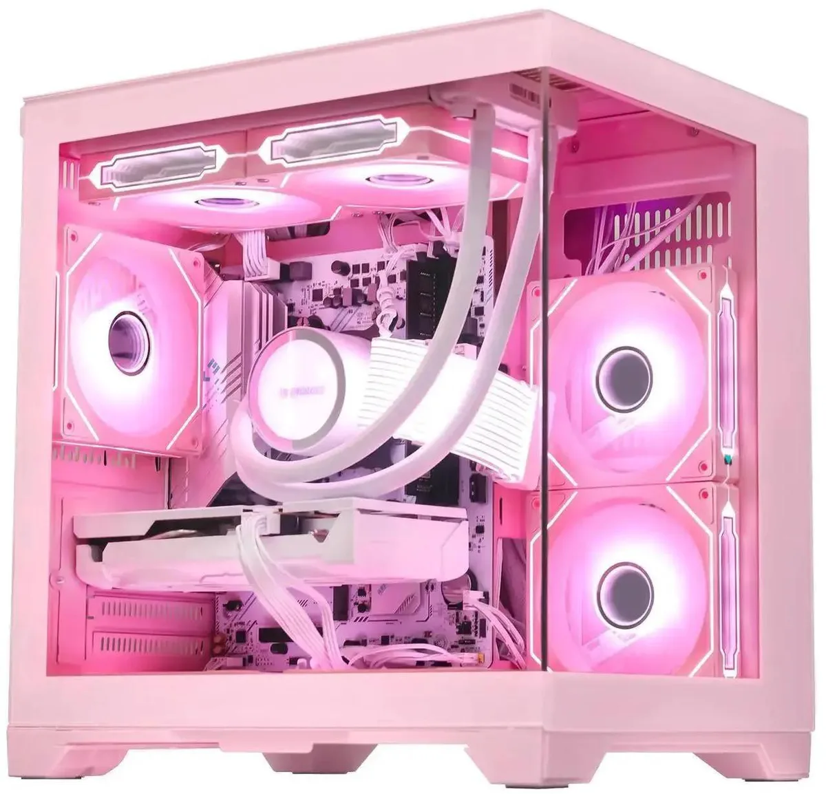 Hoengager Hoengager Gaming PC Ryzen 7 5700X RTX 5060 Ti 8GB 32GB DDR4 2TB SSD Pink — product photo