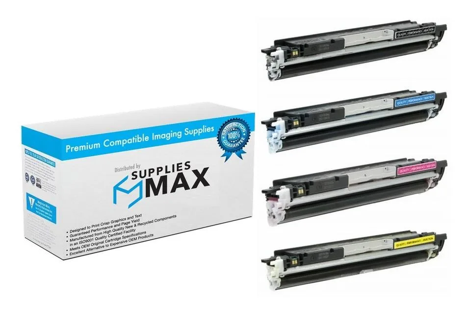 SuppliesMax SuppliesMax HP CE31MP Toner Cartridge Combo Pack (BK/C/M/Y) 1200 Pages — product photo