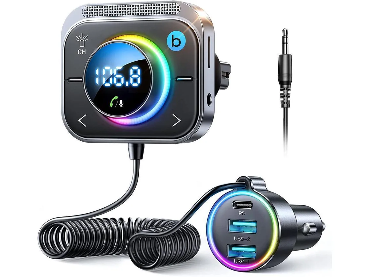KEHIPI KEHIPI Bluetooth 5.3 FM Transmitter Air Vent PD 30W QC 18W 64GB car electronics accessory — product photo