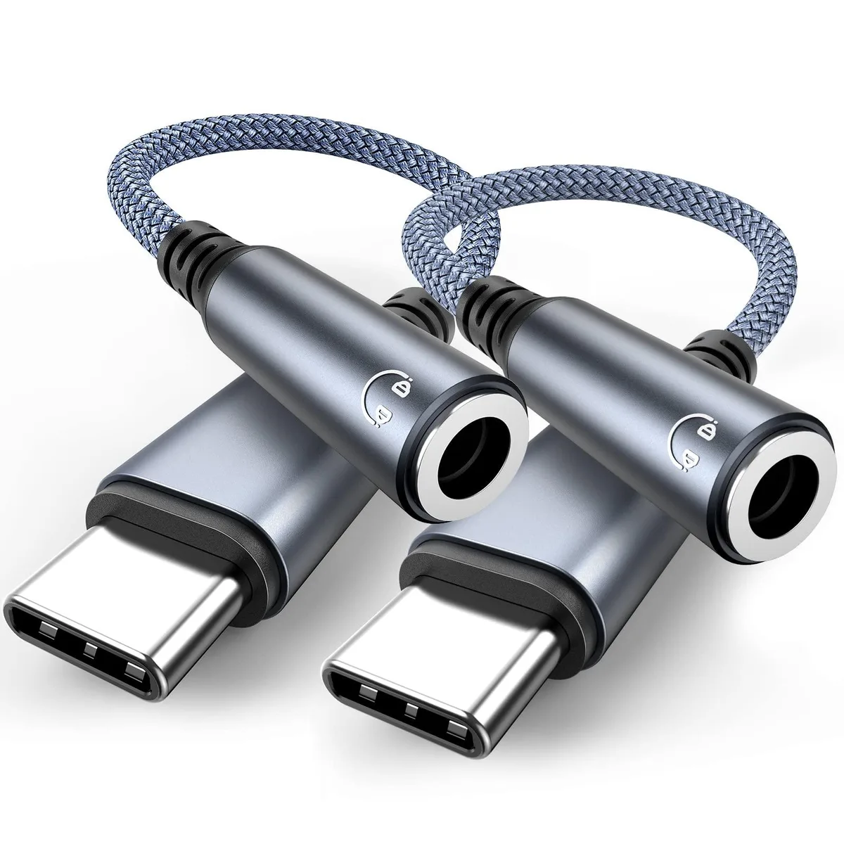 Vszerda Vszerda USB-C to 3.5 mm Audio Adapter 2 Pack Grey — product photo