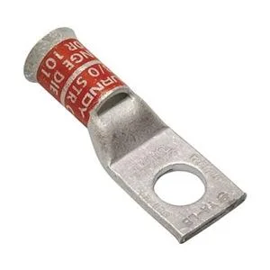 Copper compression lug, tin finish, single hole, belled barrel, 2.700 length