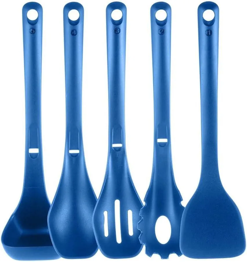 NutriChef USA NutriChef USA NCWSTKBULUTENS 5-piece cooking utensil set blue — product photo
