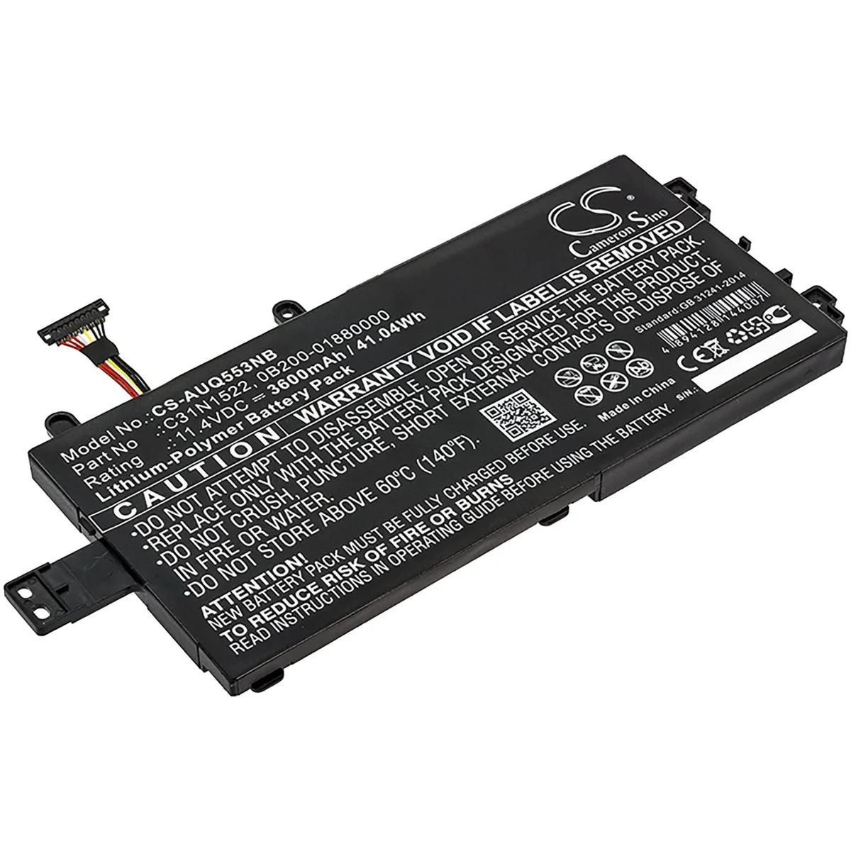 Cameron &amp; Co Cameron &amp; Co DS-CS-AUQ553NB laptop battery 3600mAh 11.4V 41.04Wh Li-Polymer black — product photo