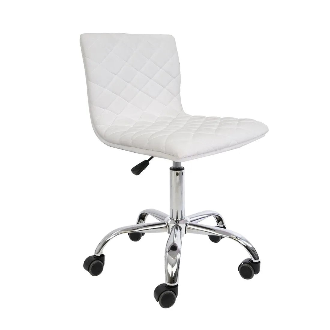 Impressions Vanity Company Impressions Vanity Company Eliza Diamond Quilted Vanity Chair White Velvet — product photo