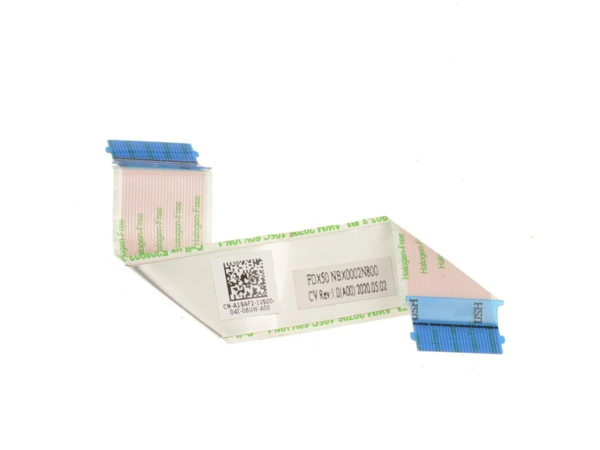 Flat beige ribbon cable with connectors on each end