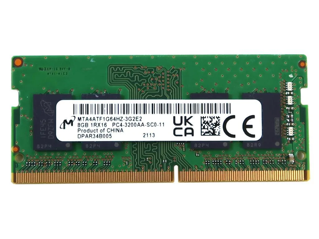 Micron Technology, Inc. Micron Technology, Inc. MTA4ATF1G64HZ-3G2E2_UA 8GB DDR4 SO-DIMM accessory — product photo