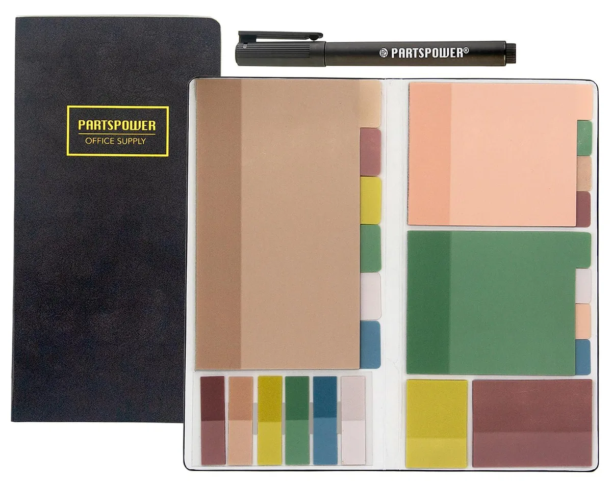 Pastel transparent sticky notes and tabs book with multiple sizes