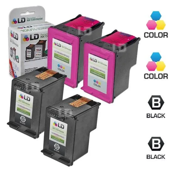 LD Products LD Products HP 60 Ink Cartridge 4 Pack 2 Black 2 Color — product photo