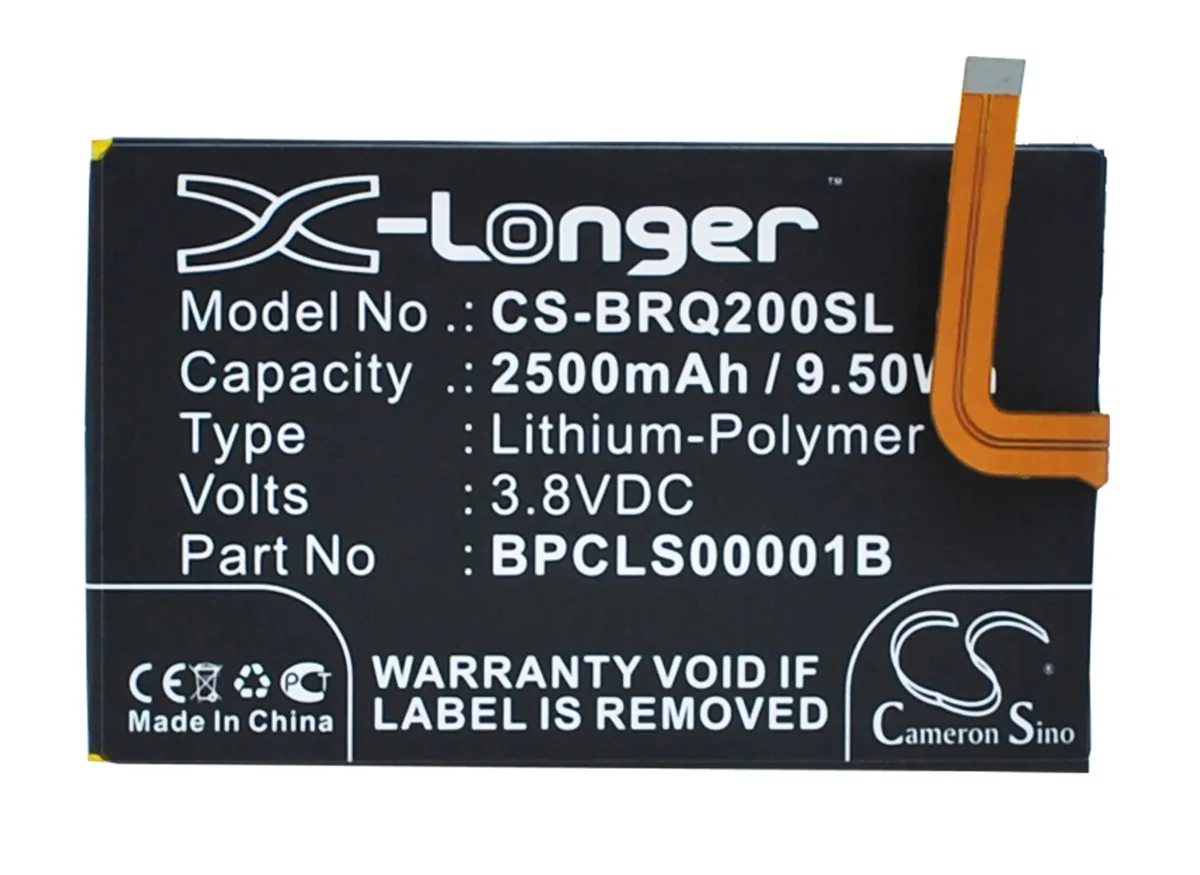 Rectangular BlackBerry Classic replacement battery with silver label and gold contacts
