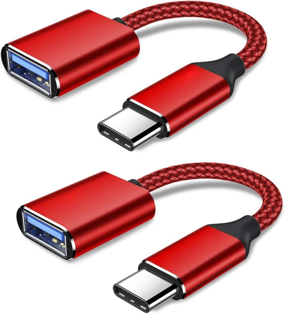 Corn Electronics Corn Electronics USB-C to USB 3.0 OTG Adapter 160mm Red 2 Pack — product photo