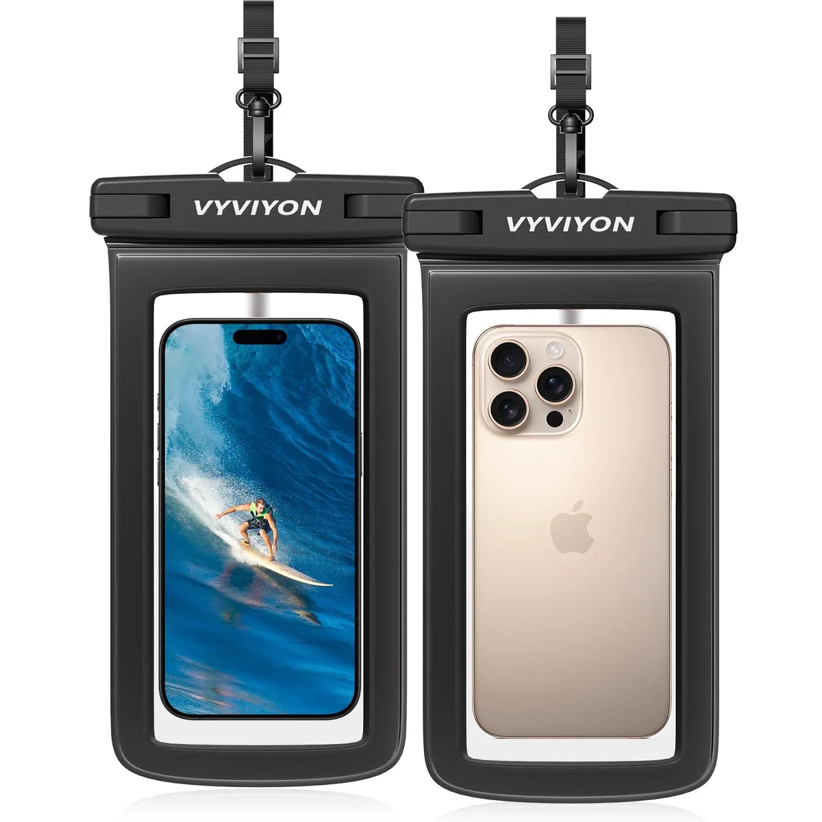 No Sew No Sew VYWC010 Waterproof Phone Case 2Pack IPX8 Up to 7 inches with Lanyards — product photo