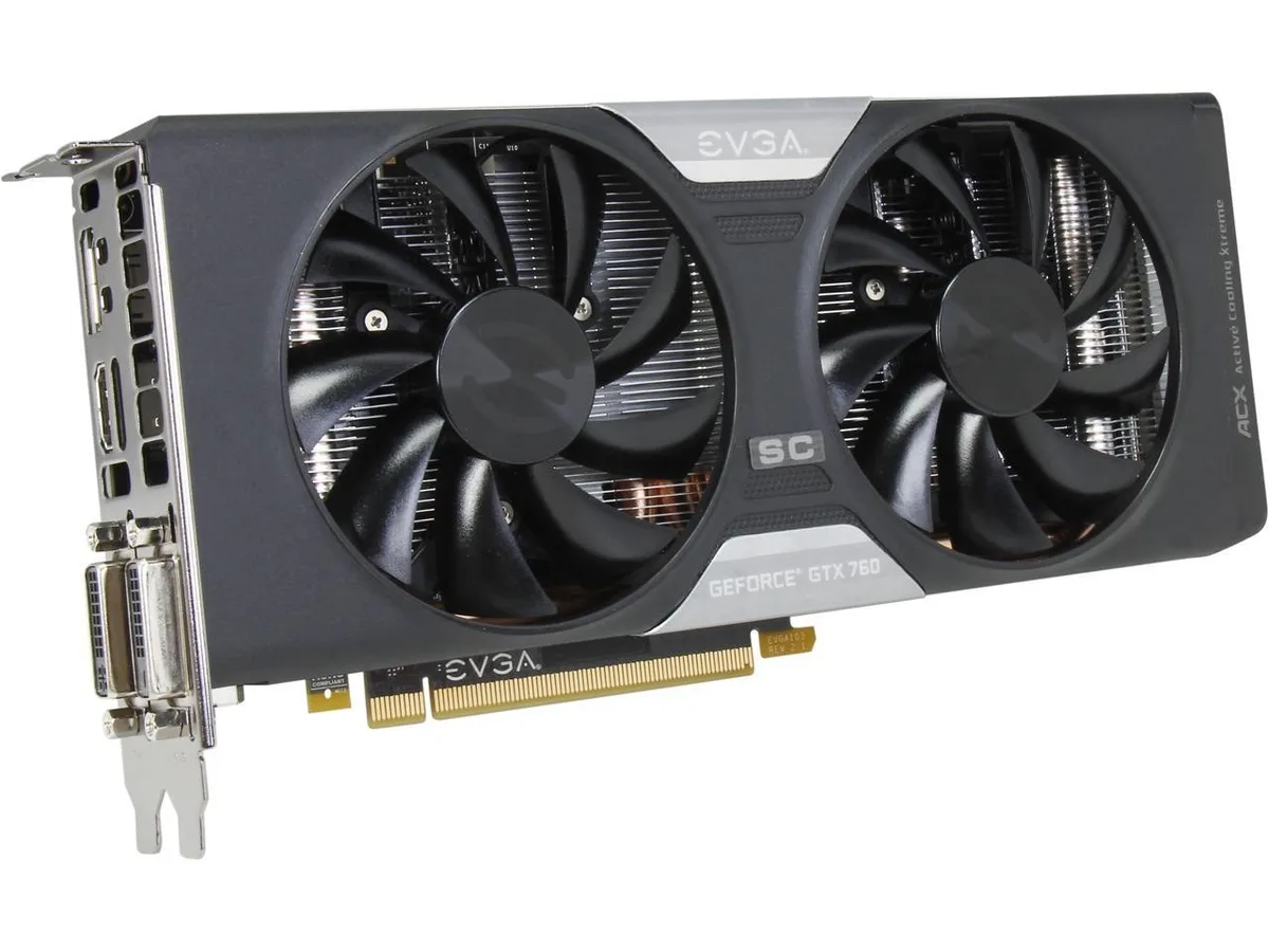 EVGA EVGA GeForce GTX 760 Super Clocked ACX 2GB GDDR5 graphics card — product photo