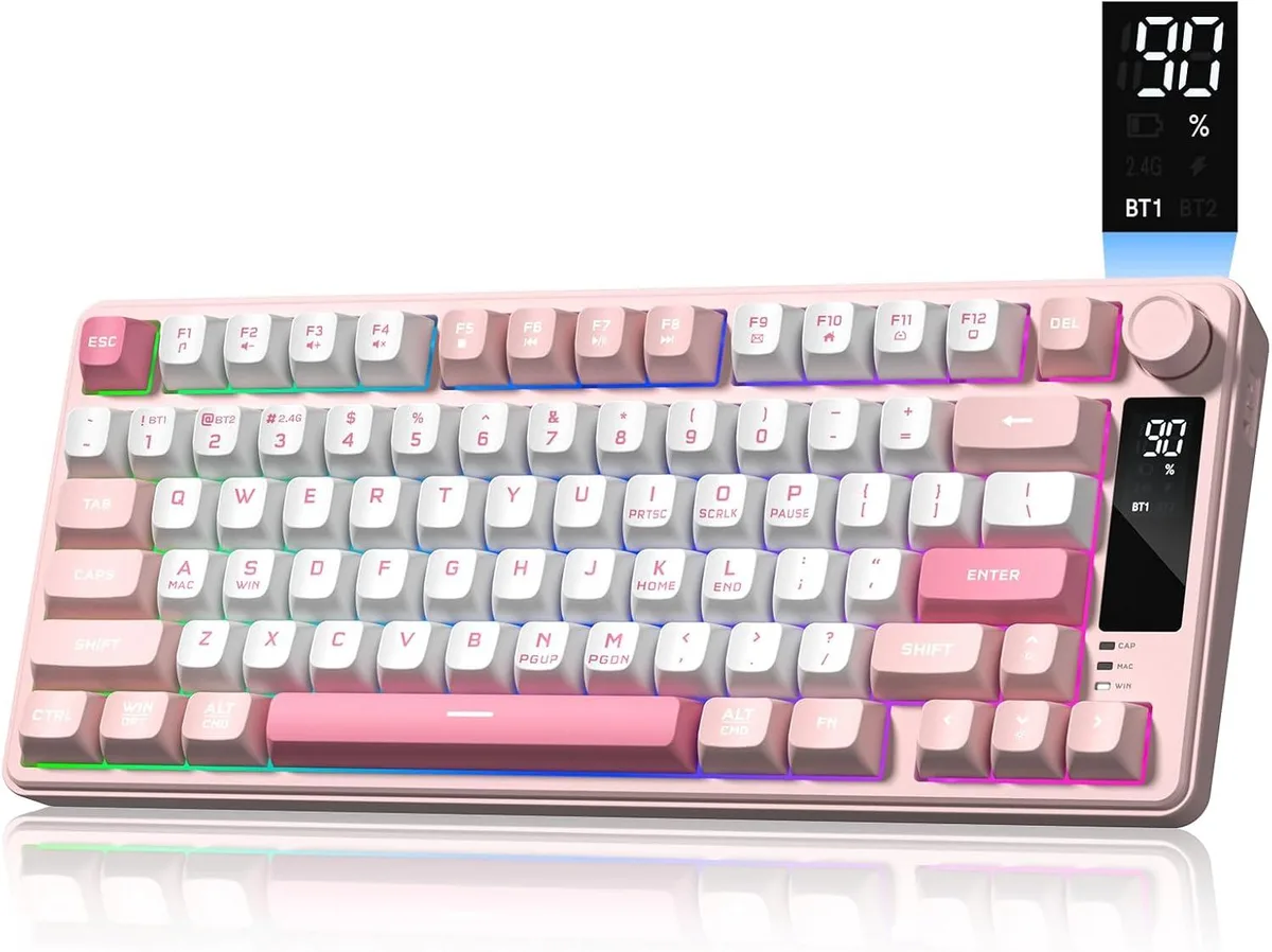 TUKO TUKO 75% Wireless Gaming Keyboard with Media Knob and OLED Screen — product photo