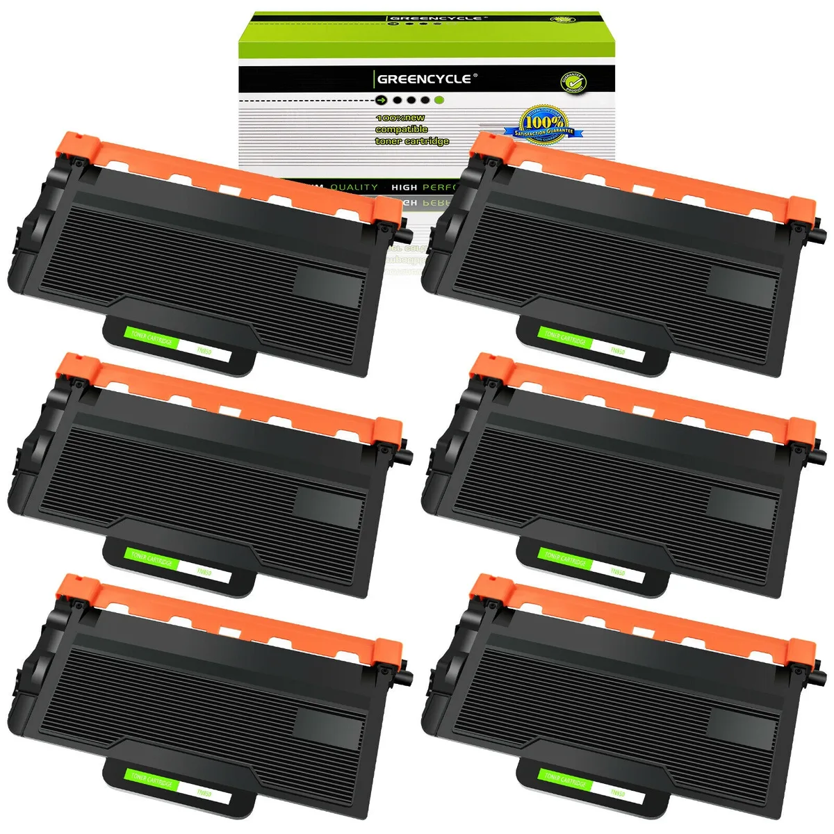 GREENCYCLE GREENCYCLE TN850 Black Toner Cartridge 6 Pack 8000 Pages — product photo