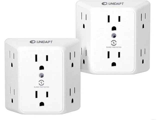 LORDWORLD LORDWORLD 6 Outlet Surge Protector 1800J 2 Pack — product photo