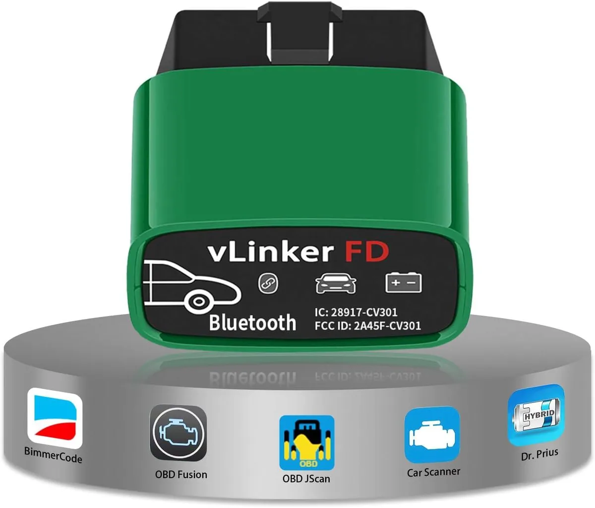 Compact black OBD2 Bluetooth 3.0 dongle with 16-pin plug