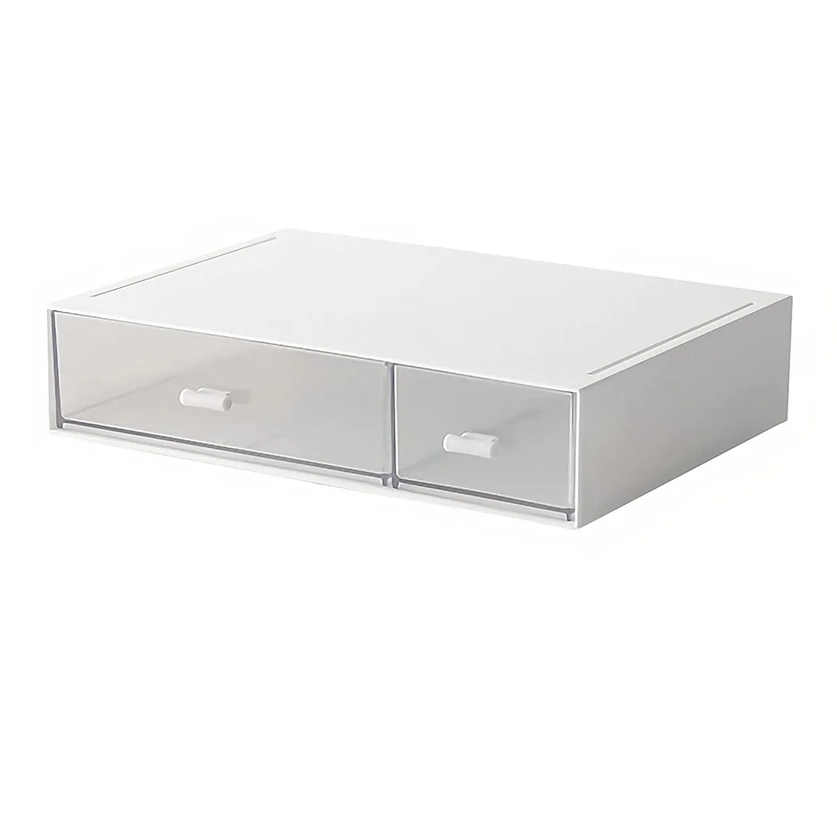 kulusion drawers121302 Stackable Storage Drawers 2 Compartment White 23 x 17 x 4 cm — product photo