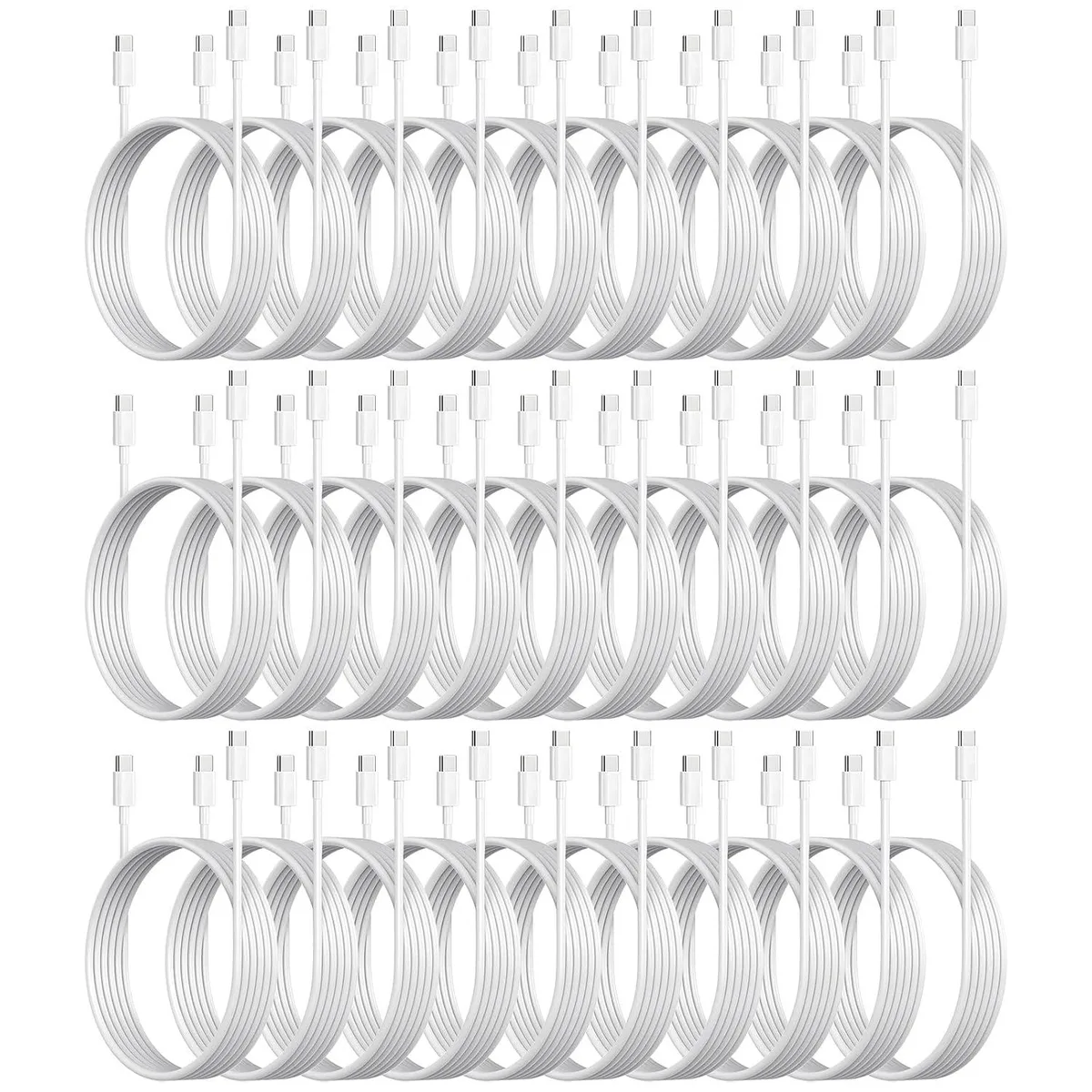 BFKK BFKK 30-Pack USB-C to USB-C Cable 48W 3.3ft White — product photo