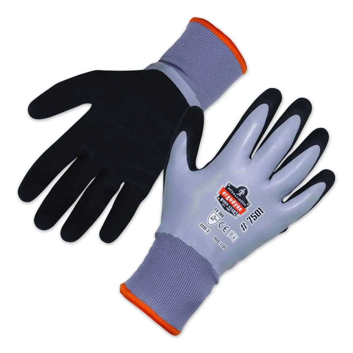 Ergodyne Ergodyne ProFlex 7501 Coated Waterproof Winter Gloves EN388 2131X 11" X-Large Gray — product photo