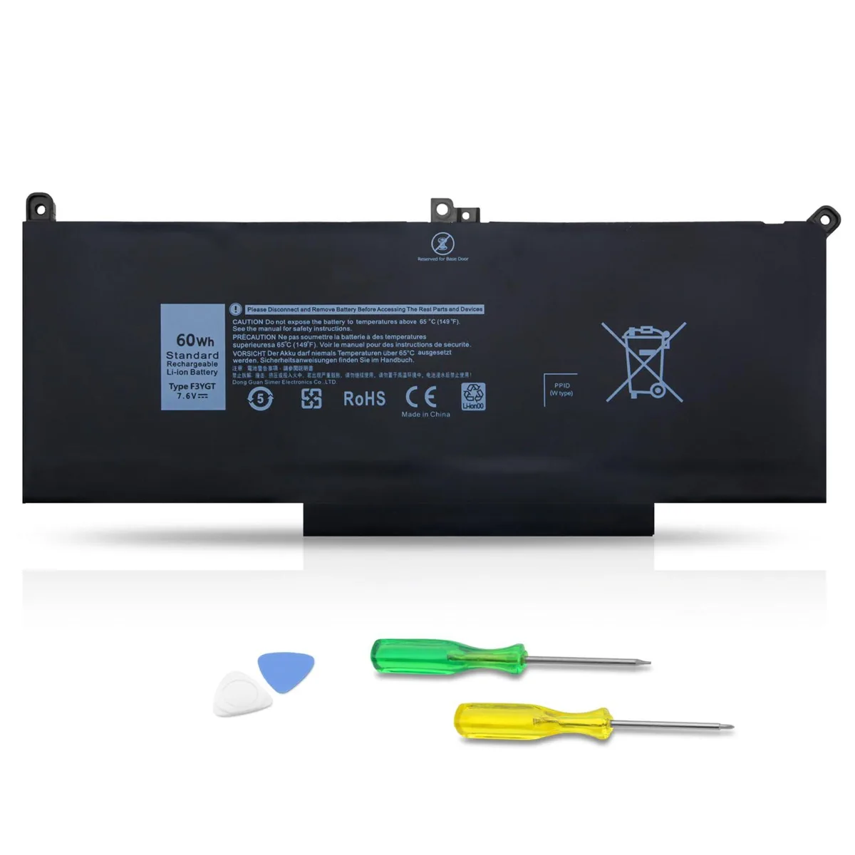  DELL F3YGT 60Wh 7.6V Laptop Battery for Latitude 7280 7290 7380 7390 7480 7490 — product photo
