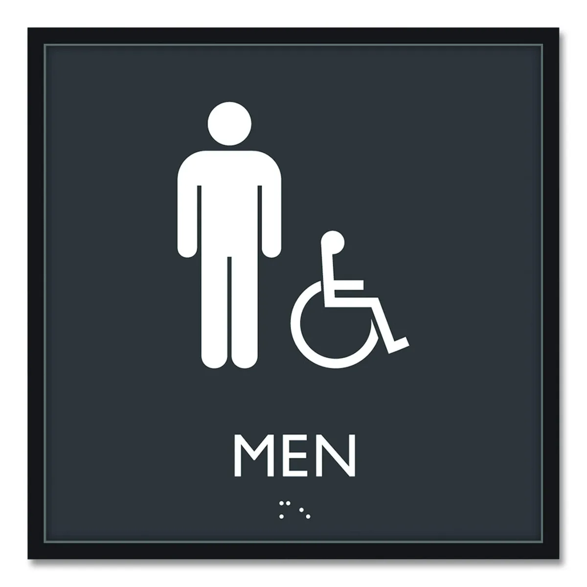 U. S. Stamp &amp; Sign U. S. Stamp &amp; Sign Men Accessible Plastic Sign 8 x 8 Clear/White 66915 — product photo