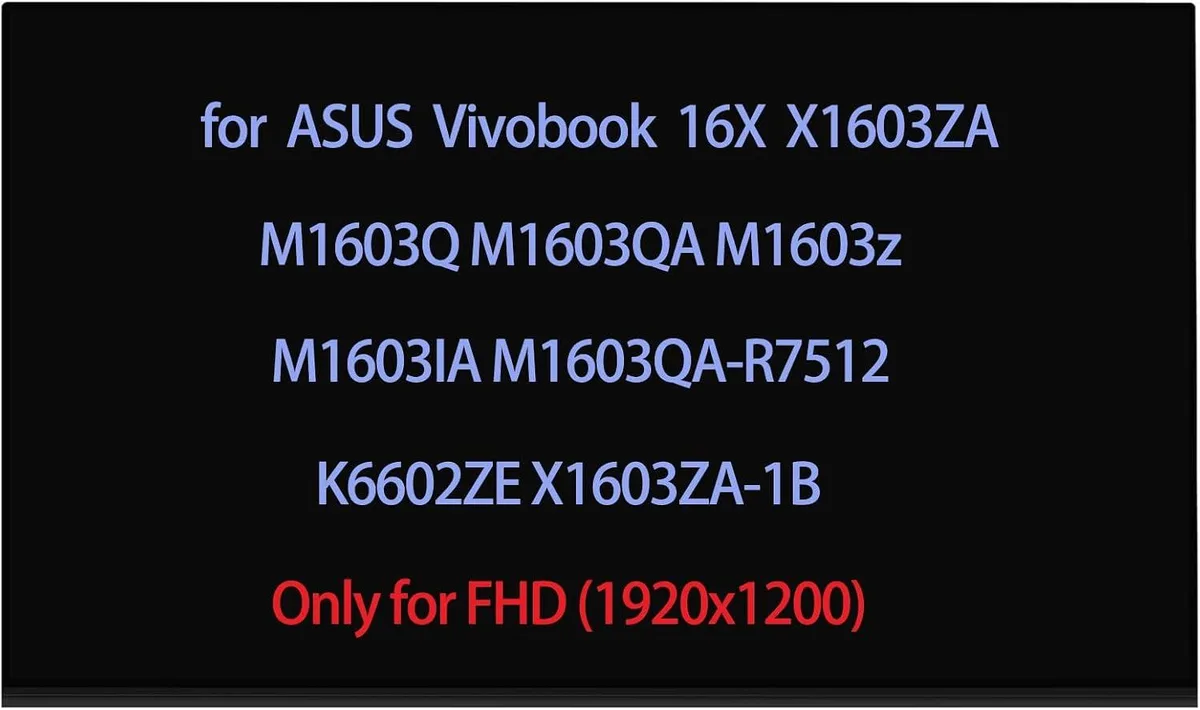 NUOLAISUN NUOLAISUN 16" FHD 1920×1200 30Pin laptop screen for ASUS Vivobook 16X M1603 QA IA X1603 ZA K6602ZE — product photo