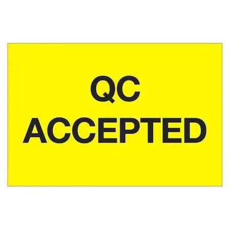 Tape Logic Tape Logic DL1144 Labels "QC Accepted" Fluorescent Yellow — product photo