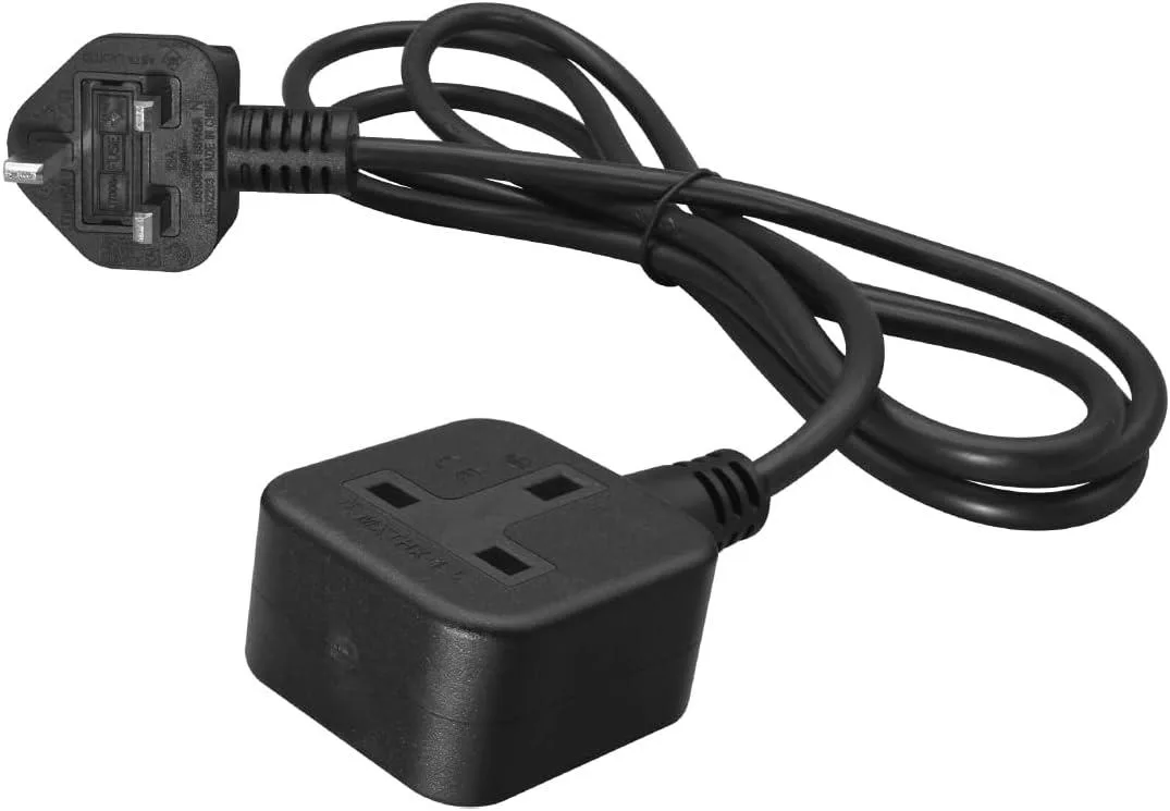 TeKit TeKit UK 3-Pin Male to Female Power Extension Cord 1.8 m 13 A 250 V 17 AWG Black — product photo