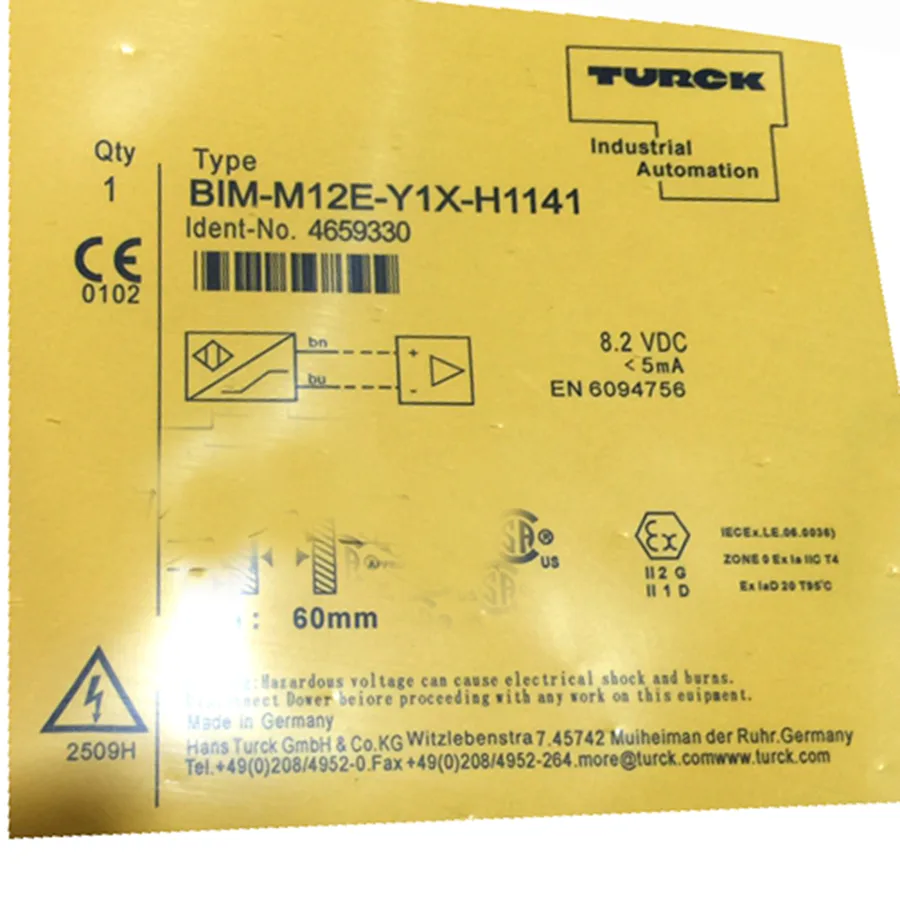 Turck Turck BIM-M12E-Y1X-H1141 1074003 inductive sensor M12 90 mm 8.2 VDC NAMUR ATEX SIL2 — product photo