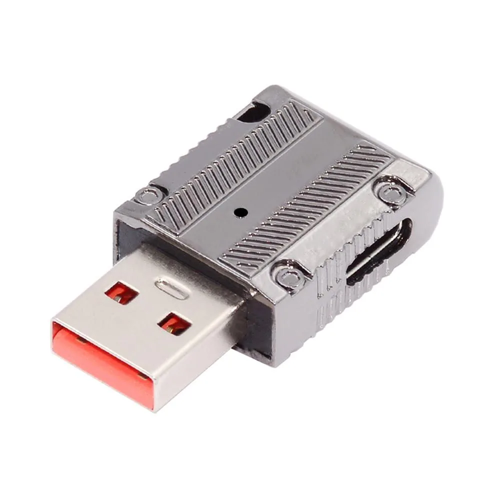 Fervit Fervit USB-C 3.1 Female to USB 3.0 Male 90° Left Angled 10Gbps 120W Power Adapter Mecha Cyberpunk — product photo