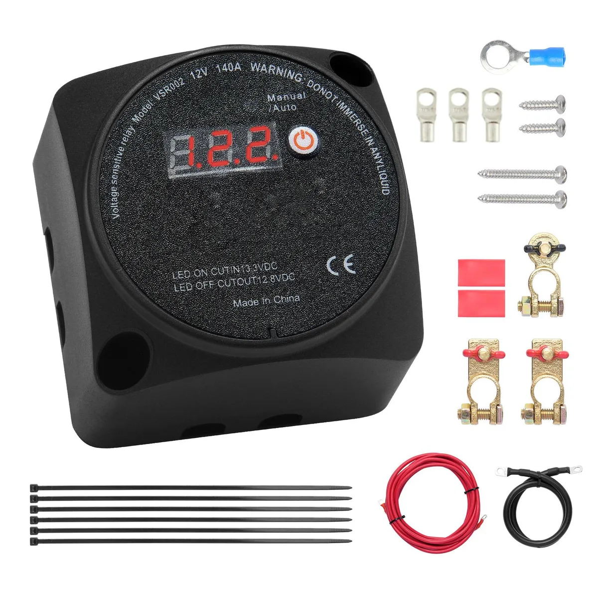 VEVOR VEVOR VSR002 Dual Battery Isolator Kit 12V 140A with LCD Screen — product photo