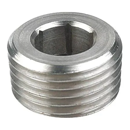 Small stainless steel hex socket plug with male threads