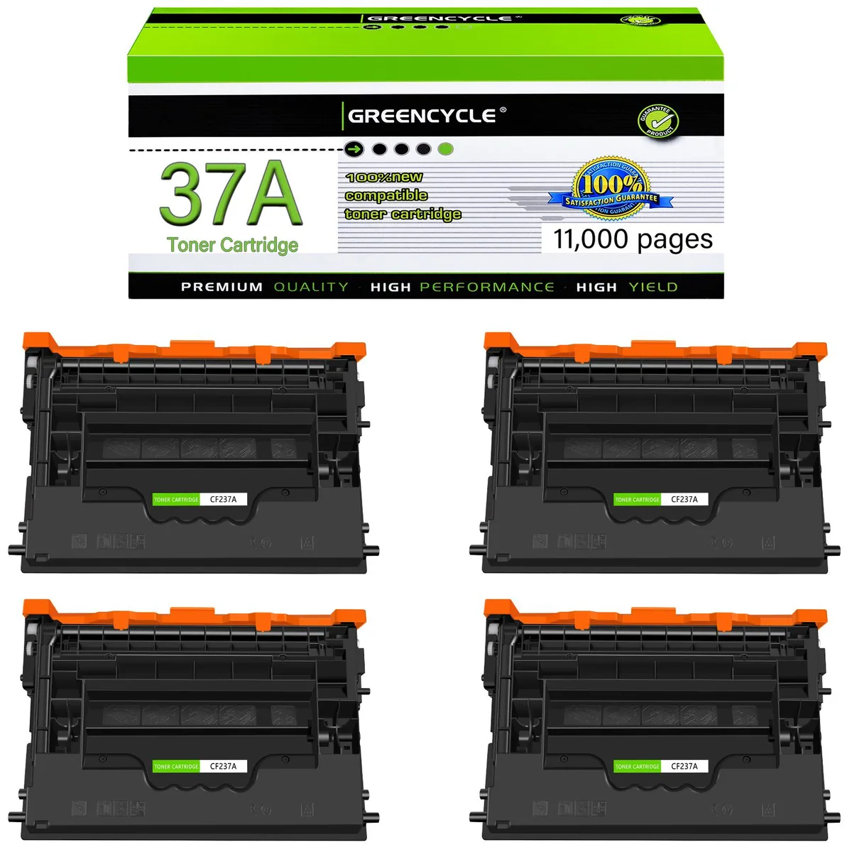 GREENCYCLE GREENCYCLE CF237A toner cartridge 4-pack black 11000 pages — product photo