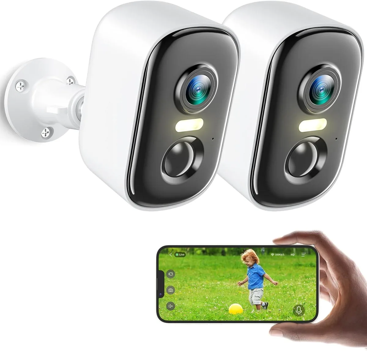 TAURKENAM TAURKENAM 2K Wireless Surveillance 2 Pack IP66 2.4GHz 33ft Night Vision — product photo