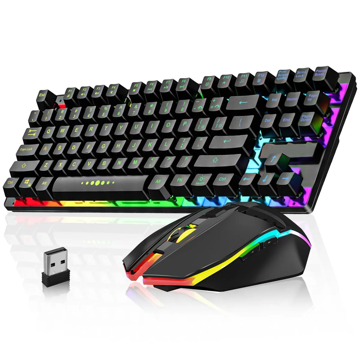  GE Wireless Gaming Keyboard and Mouse Combo 2.4GHz 2000mAh Black — product photo