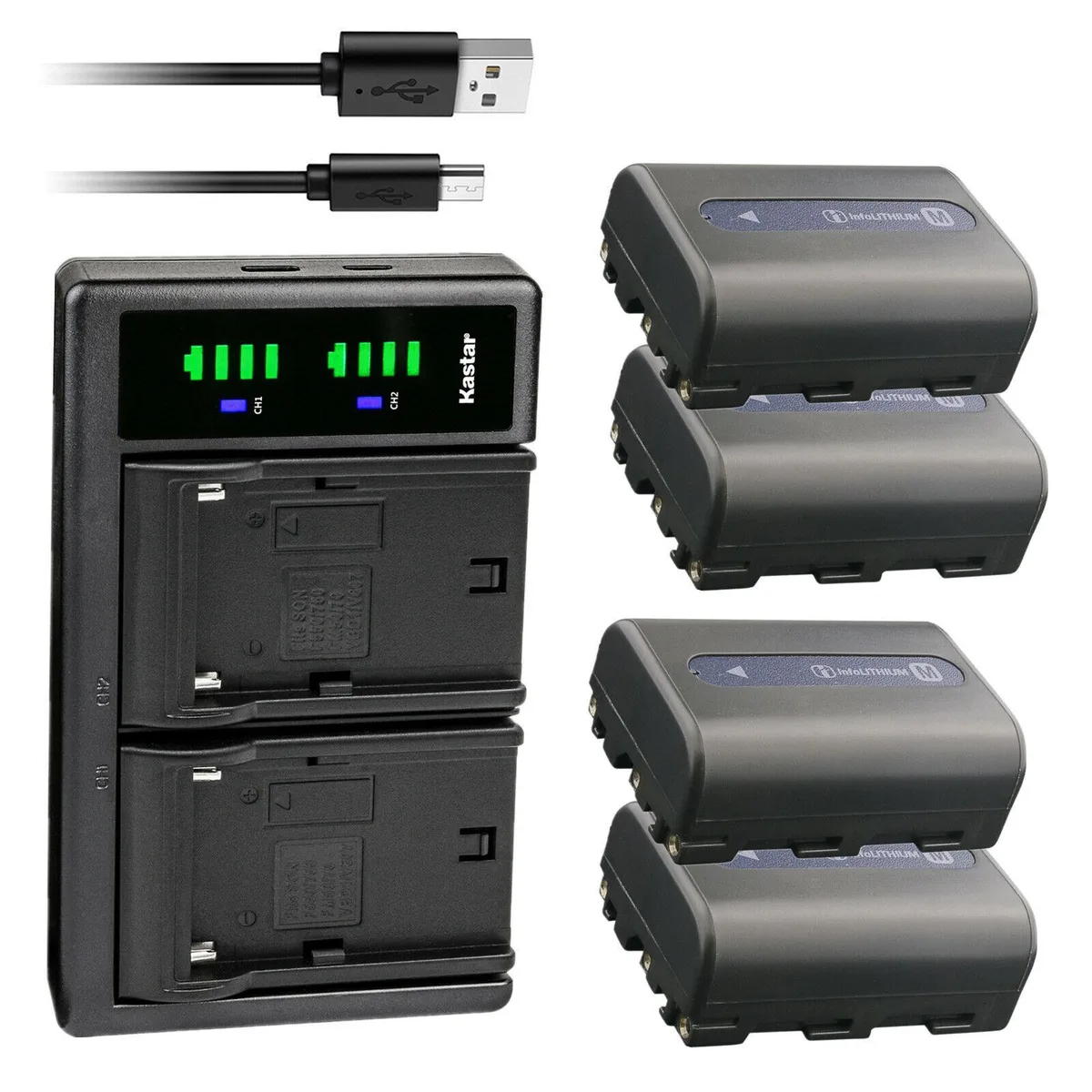 Kastar Kastar 4-Pack NP-FM50 Battery and LTD2 USB Charger — product photo