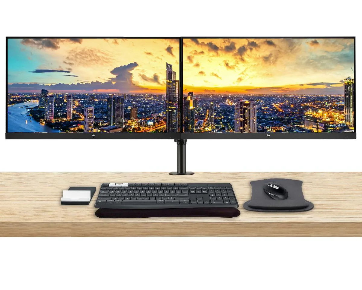 HP HP E24u G4 24" 2-Pack Docking Monitor Bundle with E24 G4, K375s Keyboard, M585 Mouse — product photo