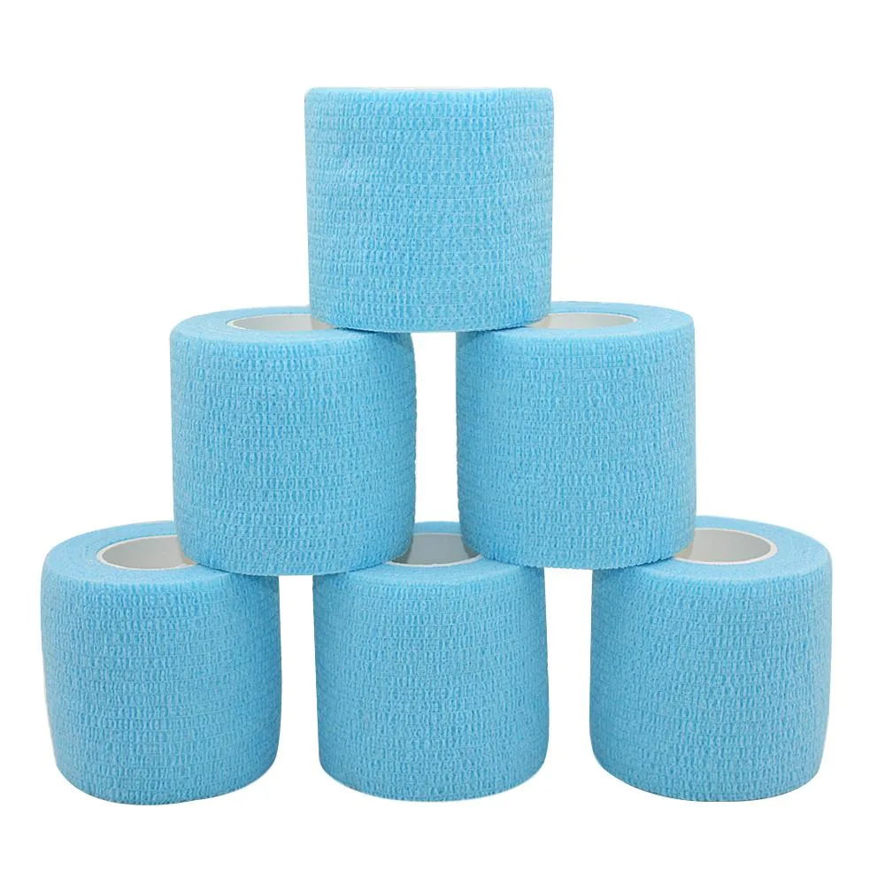 COMOmed COMOmed Self-Adherent Cohesive Bandage Light Blue 6 Rolls 2"x5 Yards First Aid — product photo